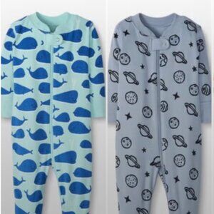 Hanna Andersson 0-3m baby pajama bundle (2 pairs)